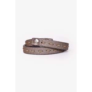 Fendi Brown Leather Logo Tag Wrap Bracelet